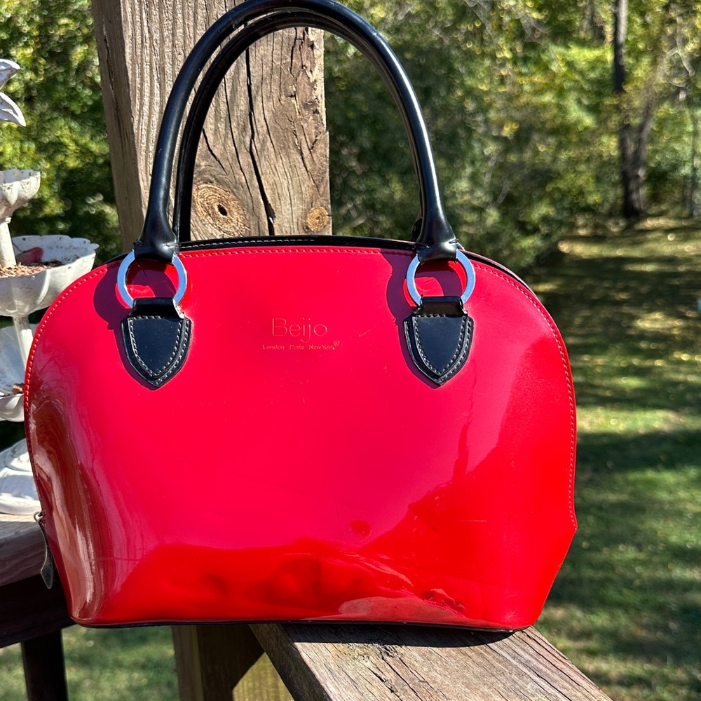 Beijo Red and Black Satchel